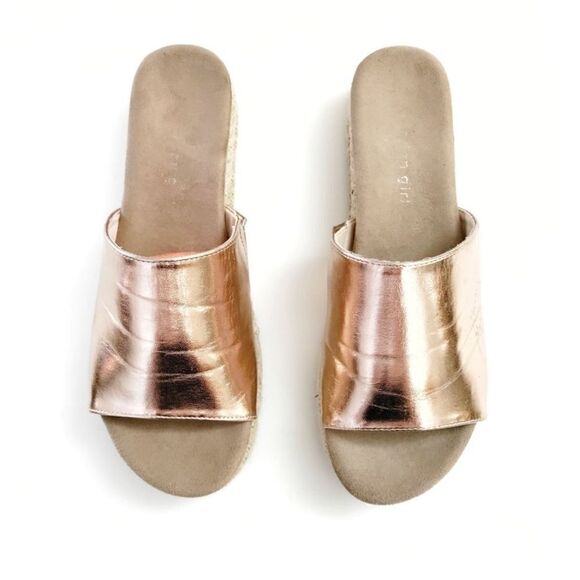 MADDEN GIRL ELTIE IN ROSE GOLD ESPADRILLES SANDALS SLIDES SHOES SIZE 8.5 - Picture 6 of 11